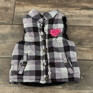 Pink Platinum Black and White Checkered Kids Vest
